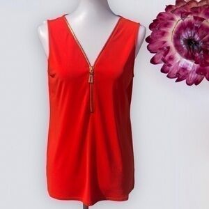 Carmen sleeveless top gold zipper